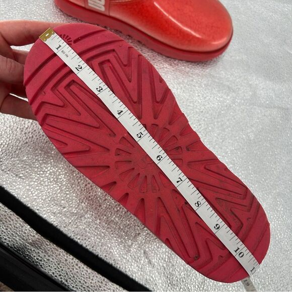 UGG Classic Clear Mini Samba Red Boots Size 8 - Picture 12 of 13